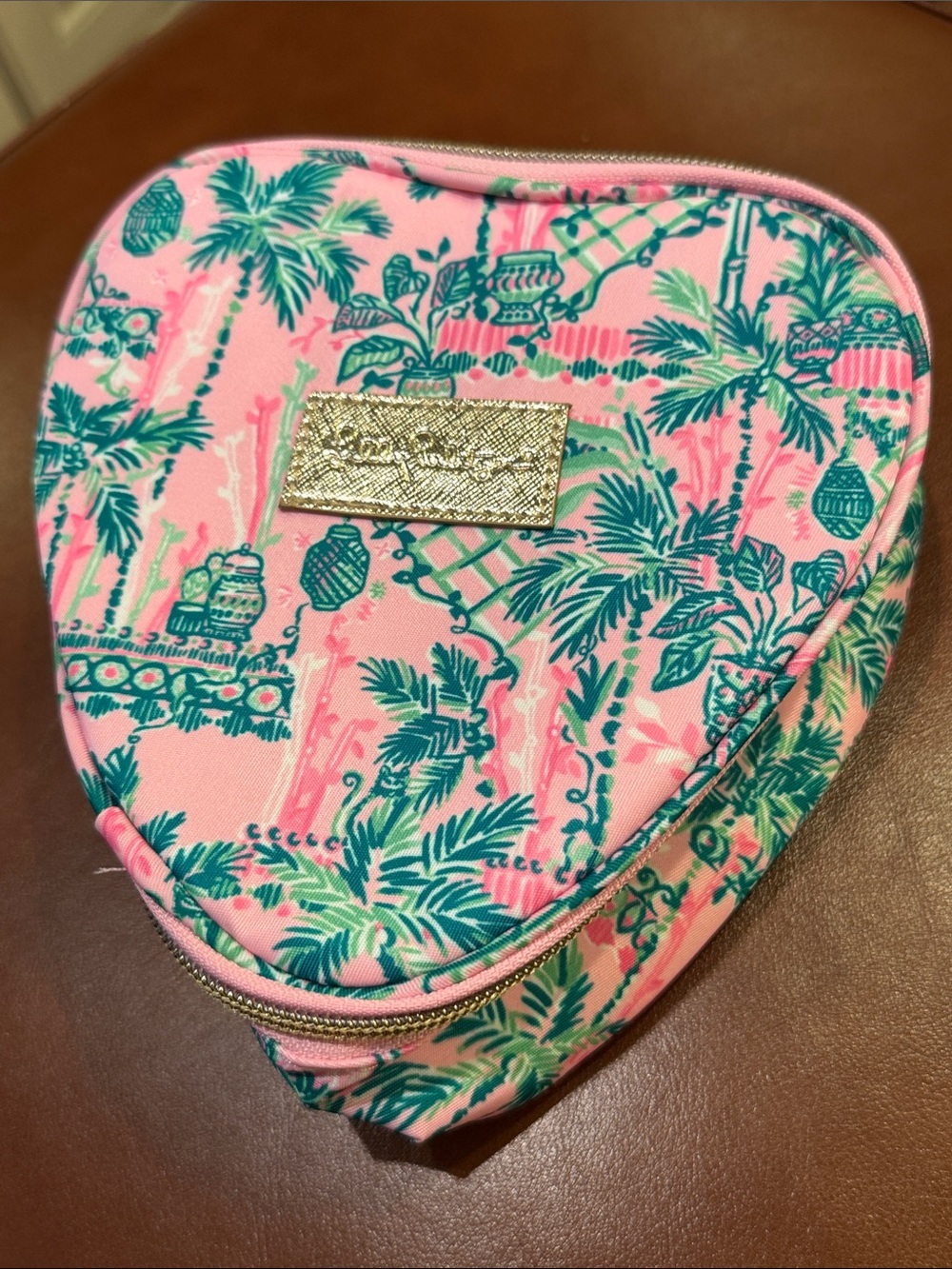 Lilly Pulitzer βMandevilla Babyβ Heart Shaped Jewelry/Cosmetic TravePouch - NWT